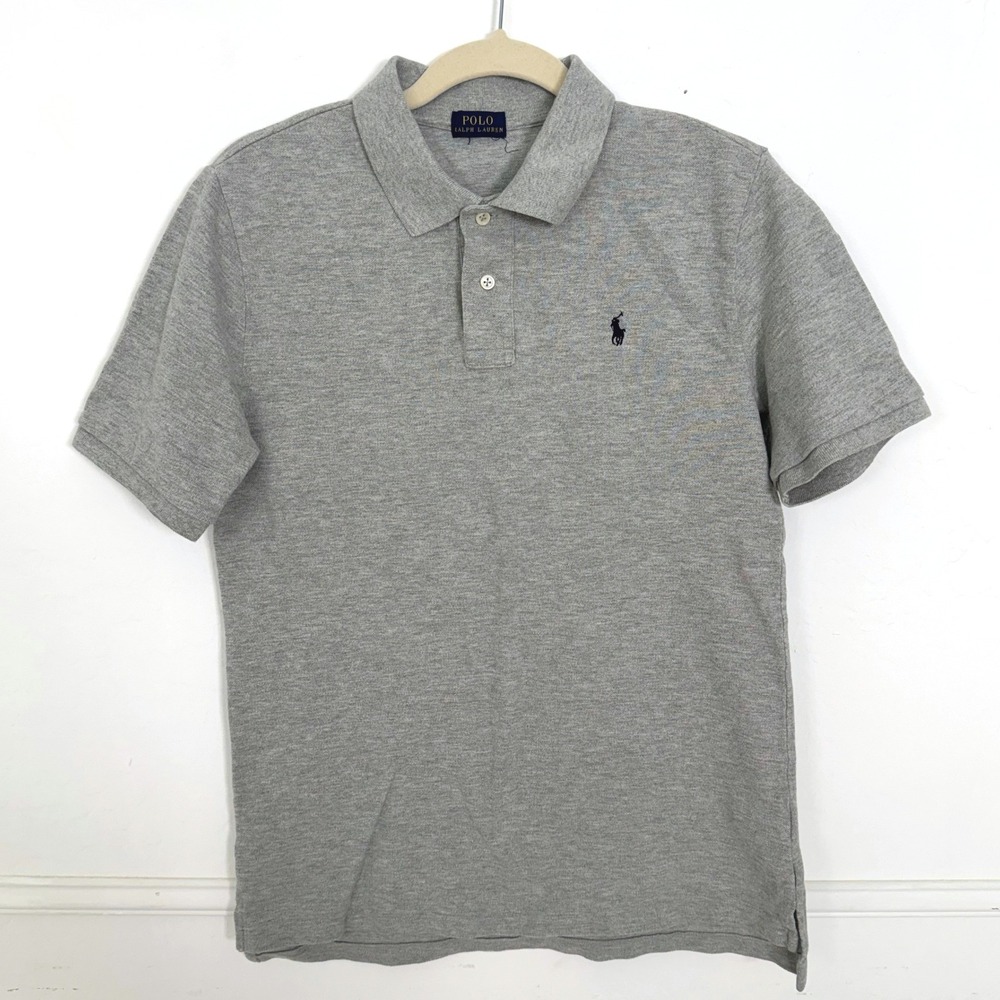 Polo Ralph Lauren Polo Mens S Grey Navy Classic Fit Short Sleeve Preppy Luxury